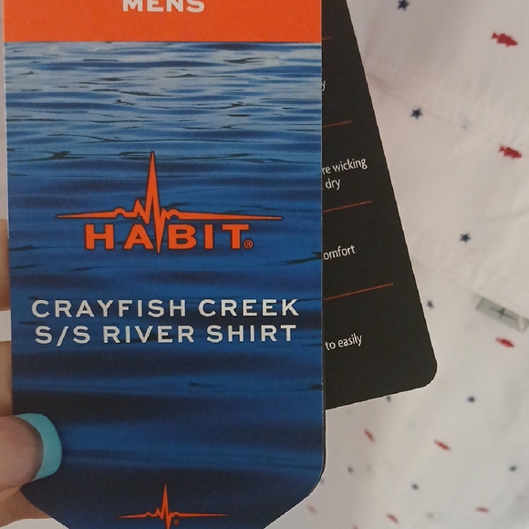 Habit White Dress Shirt with Red Accents - Picture 3 of 12